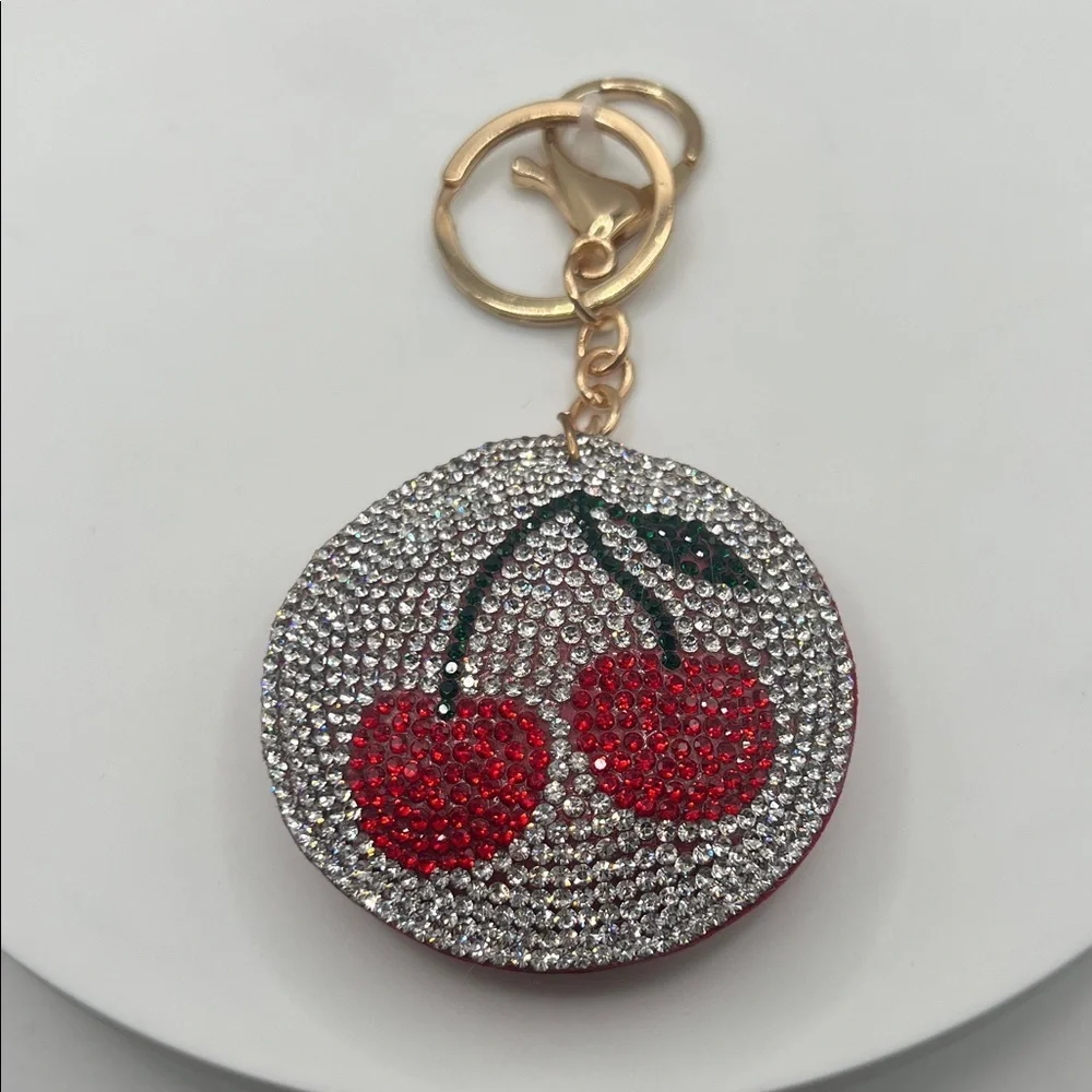 1025. Crystal Cherry Keychain